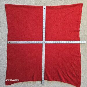 Knit Cashmere Wrap Scarf Brick Rust Red